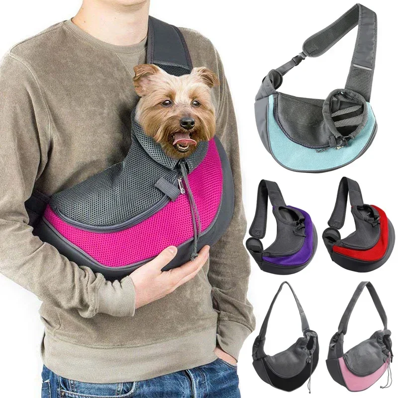 Dog Bag Pet Puppy Carrier S/L Outdoor Travel Dog Shoulder Bag Mesh Oxford Sling Handbag Tote Pouch Yorkie Chihuahua Holder