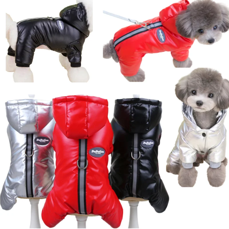 Dog Clothes For Small Medium Dogs Cats Jacket Jumpsuit Winter Warm Puppy Coat Hooded Outdoor Waterproof Costume Pet Apparel Pug