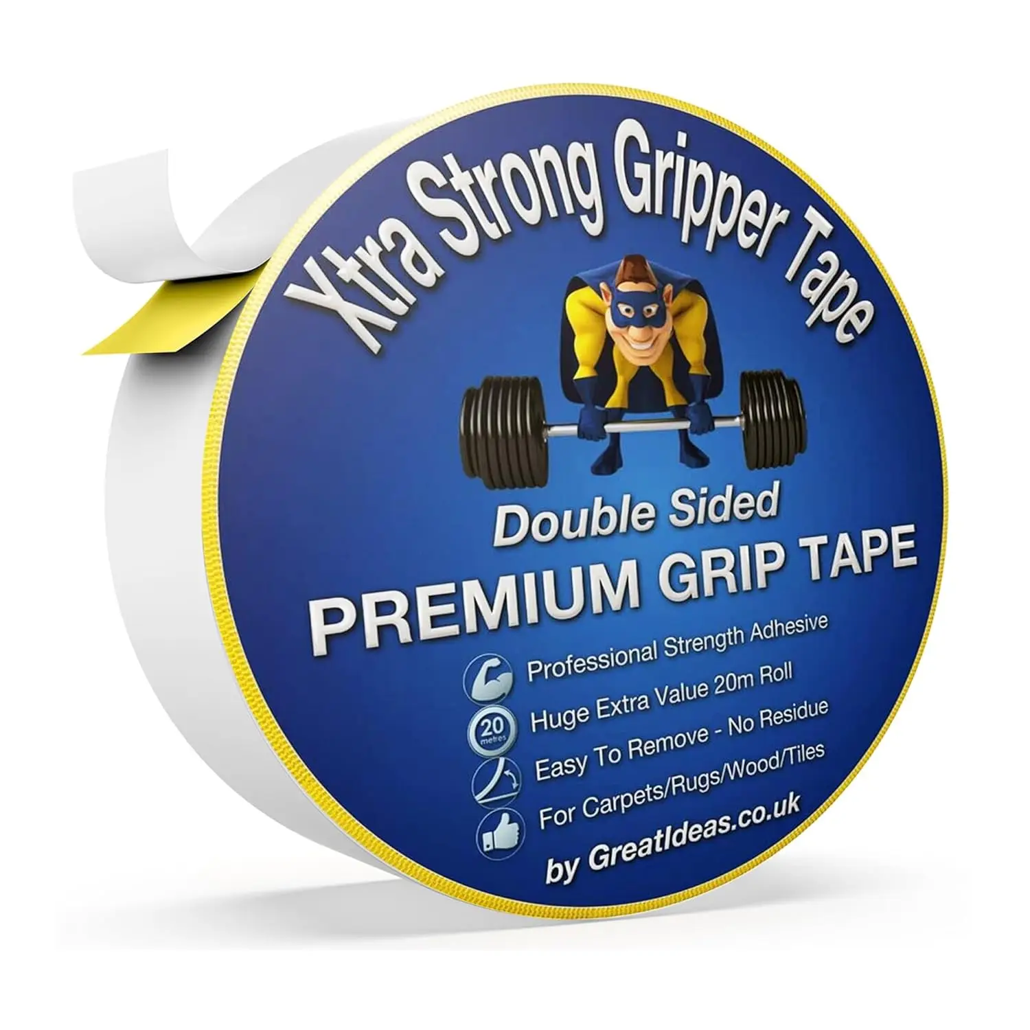 Double Sided Carpet Adhesive Tape 20Mx21mm Heavy-Duty Extra Strong Gripper Rug Anti Slip Tape for Multi Surfaces Floors Rugs UK