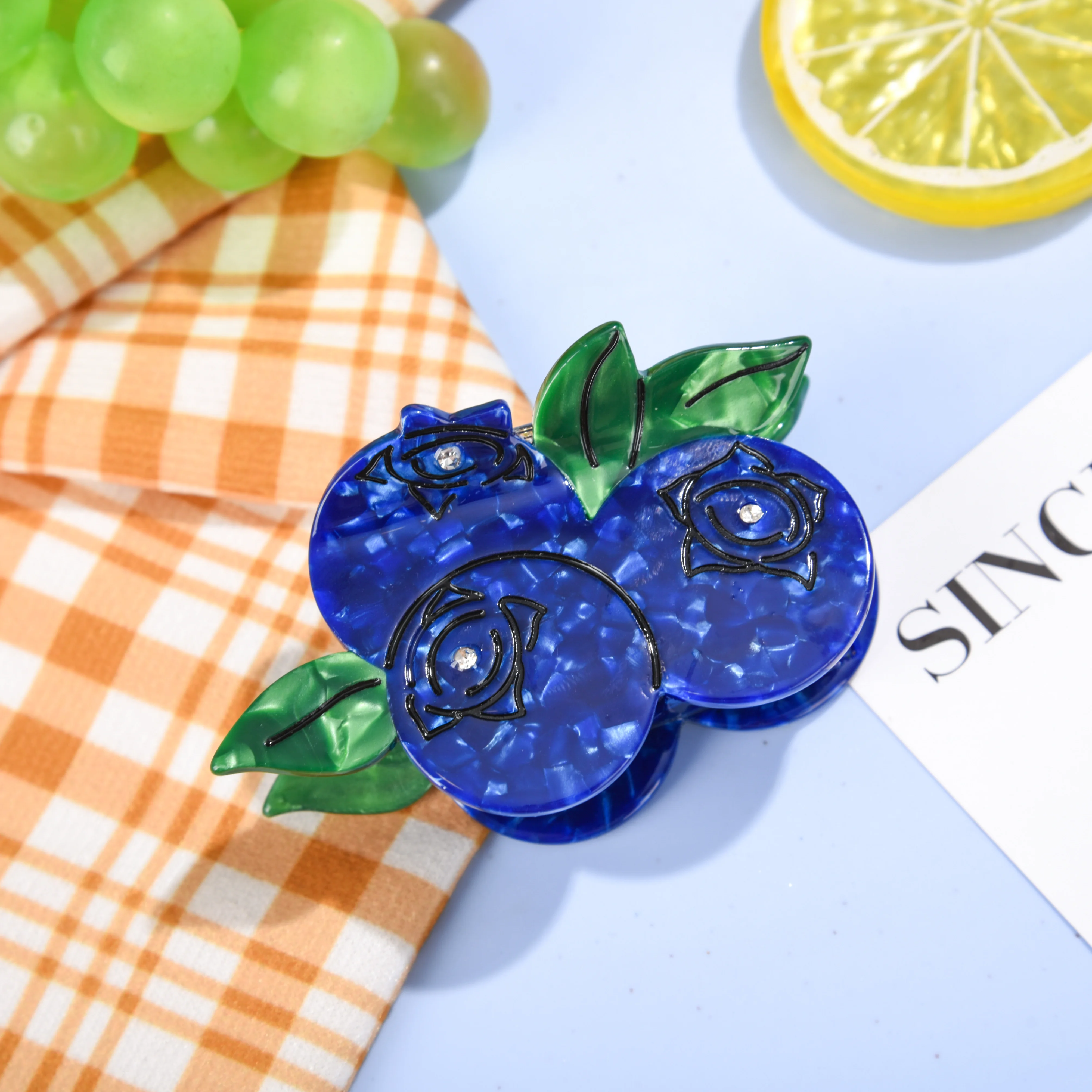 DuoShang NEW Original Fruit Series Blueberry Hair Claw Acetate Claw Clips Trendy Hair Clips INS Hair Accessories for Women Girls