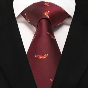 EASTEPIC 8 cm Red Blue Jacquard Ties for Men Men's Necktie Quality Accessory Business Gift Fox Dragon Flamingo Snail Duck Animal
