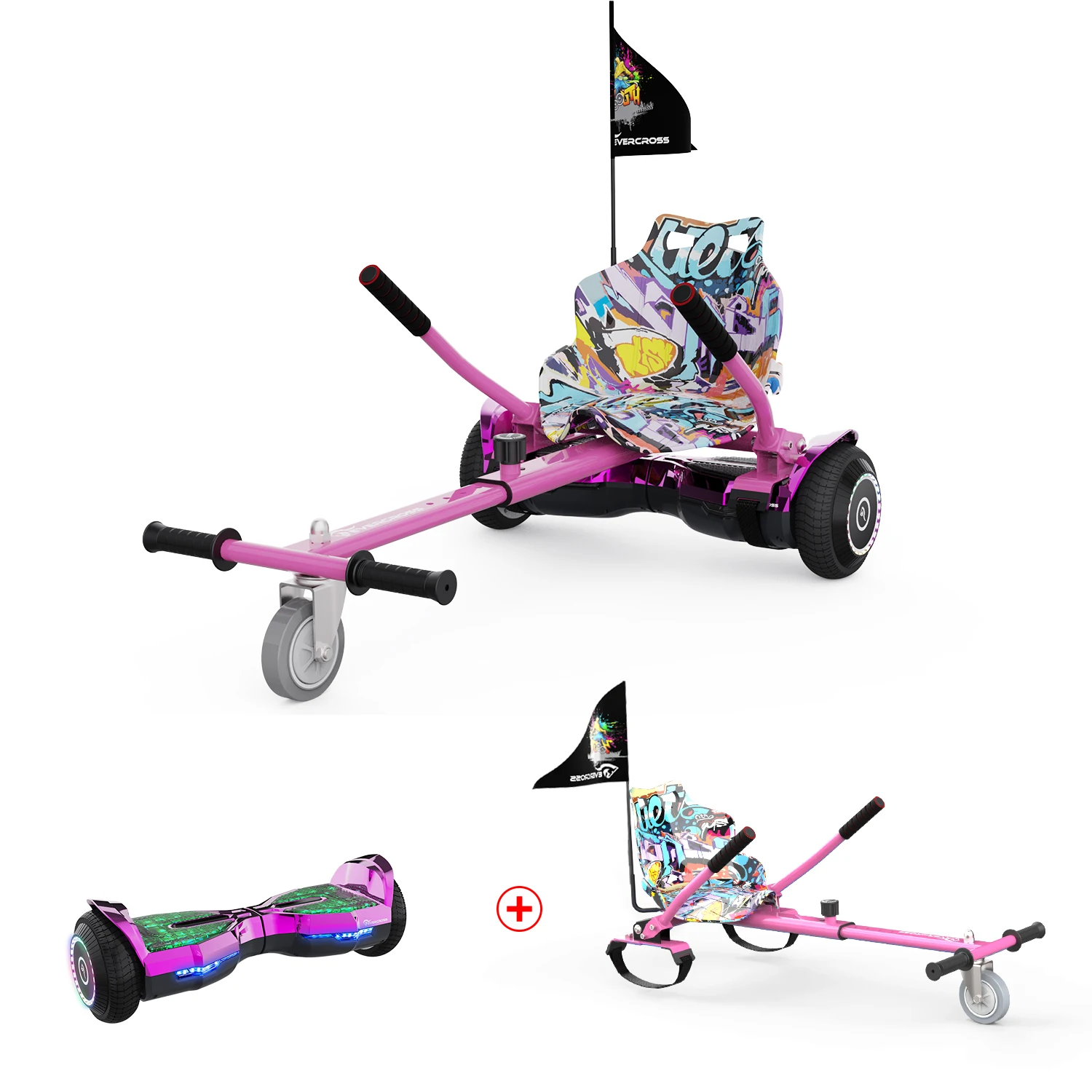EU Stock Child Scooter Offroad Hoverkart Smart Karting 6.5inch Electric Racing Go Kart Three Wheel Hoverboard Hoverkart