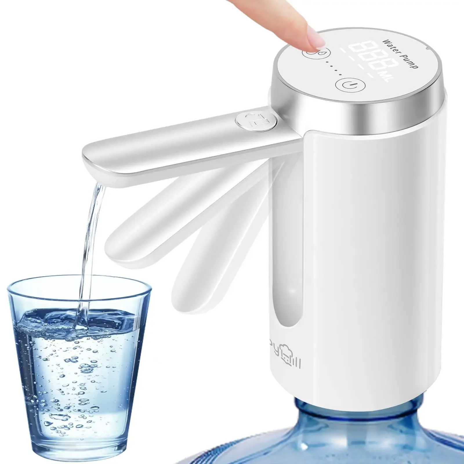 Electric Water Gallon Pump Automatic Water Pump Foldable Desktop Water Bottle Pump USB Rechargeable Water Dispenser