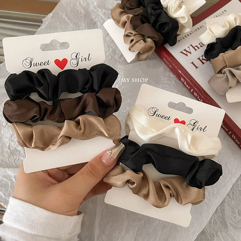 Elegant Satin Hair Scrunchies for Women Softer Than Elastic Bands Hair Rope Girls Elegant Strong Ponytail Hair Ties Accessories