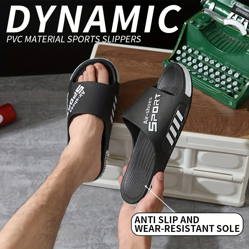 Fashion Men's Slippers PVC Soft Sole Non-slip Slides Casual Outdoor Beach Flip Flops Home Bathroom Couples Slippers New Sandal