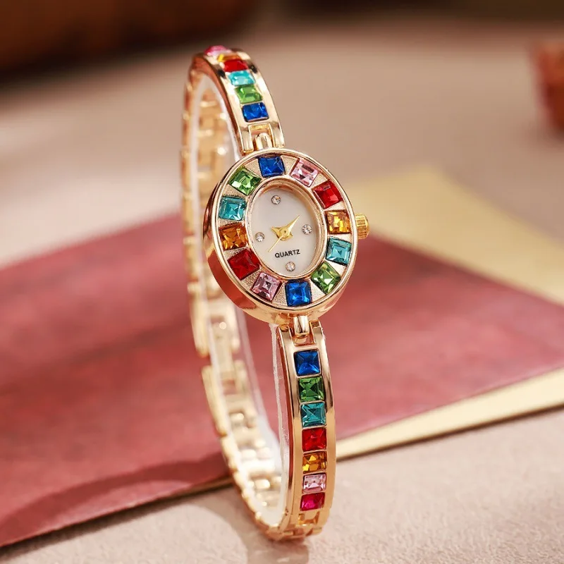 Fashion Rhinestone Women Watch Square Dial Ladies Quartz Watches Bracelet Band Wristwatches