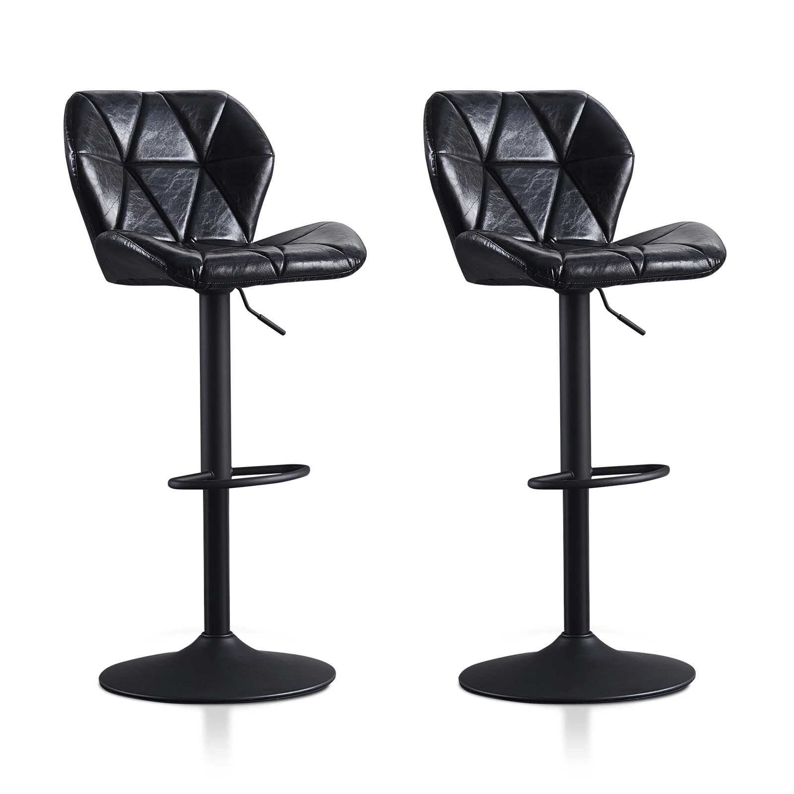 Faux Leather Bar chair, Retro Bistro stool, Height Adjustable Counter stool Bar Stool 2 Set