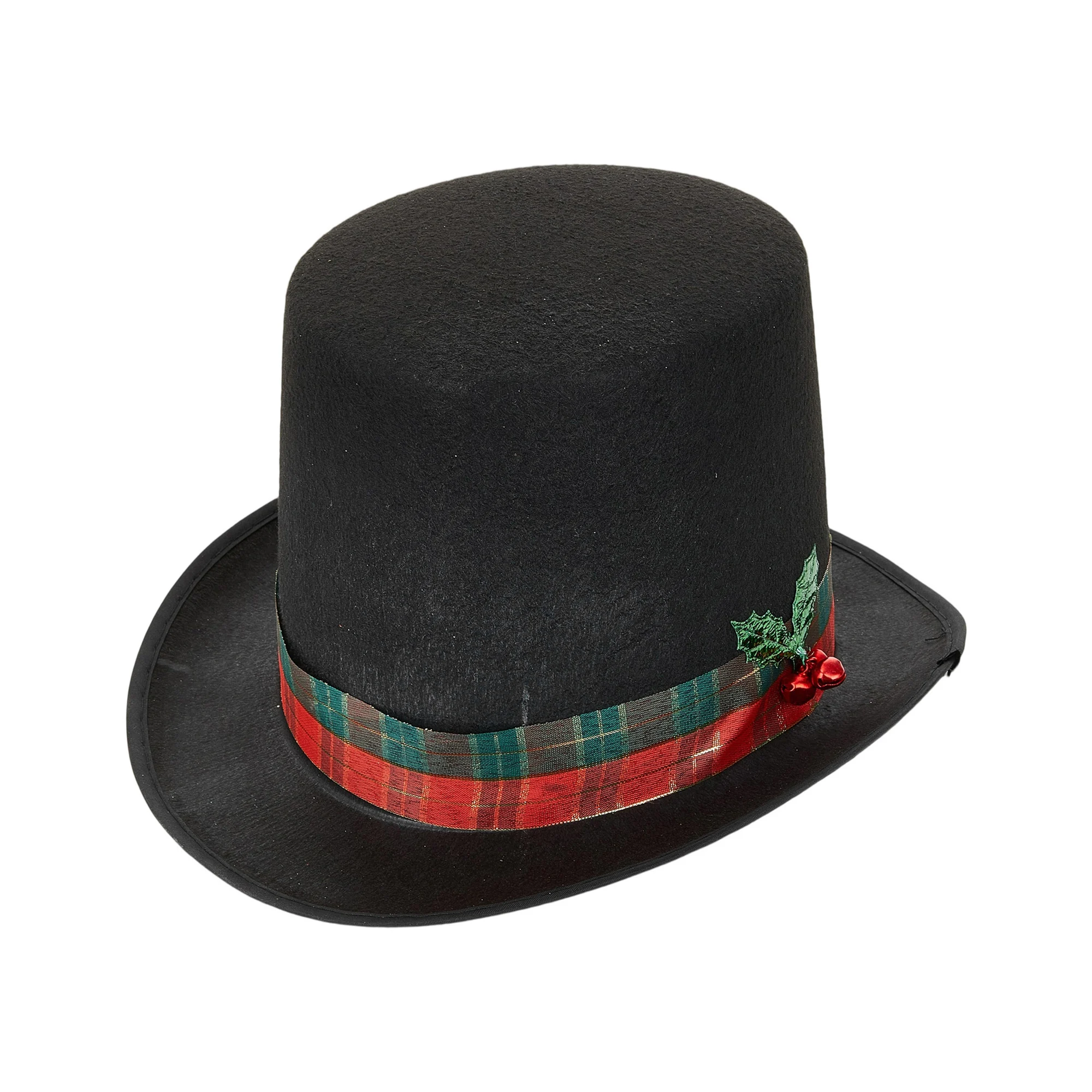 Festive Snowman Top Hat with Plaid Band for Adults - Classic Christmas Costume Accessory for Men and Women