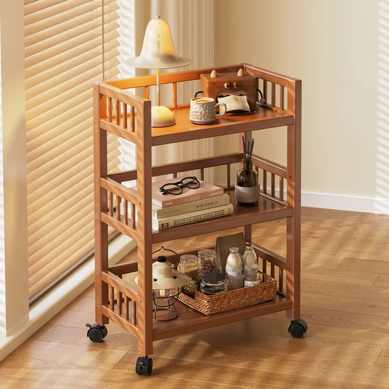 Floor-standing Multi-layer Storage Rack Snack Storage Cabinet Mobile Trolley Household Kitchen Multi-functional Shelf