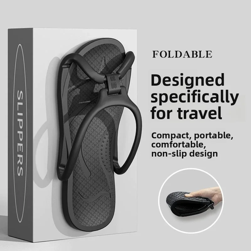 Foldable Travel Slippers Unisex EVA Flip Flops Hotel Non Slip Bathroom Indoor Outdoor Portable Lightweight Comfortable