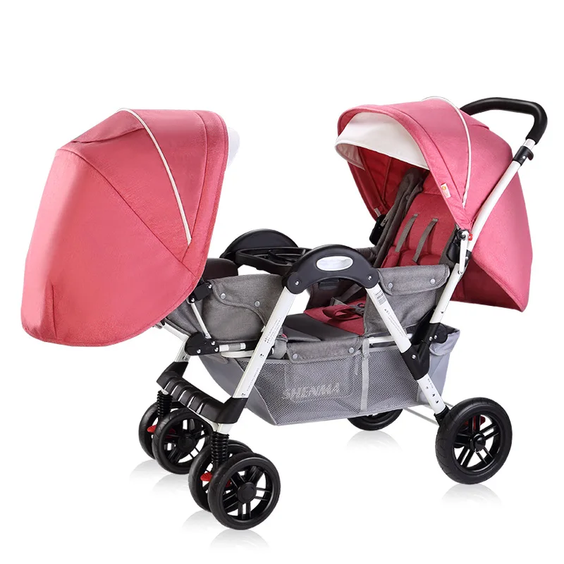 Foldable Twin Baby Stroller Double Baby Can Sit and Lay Light Folding Stroller Baby Twin Strollers Car Seat Stroller For Twins
