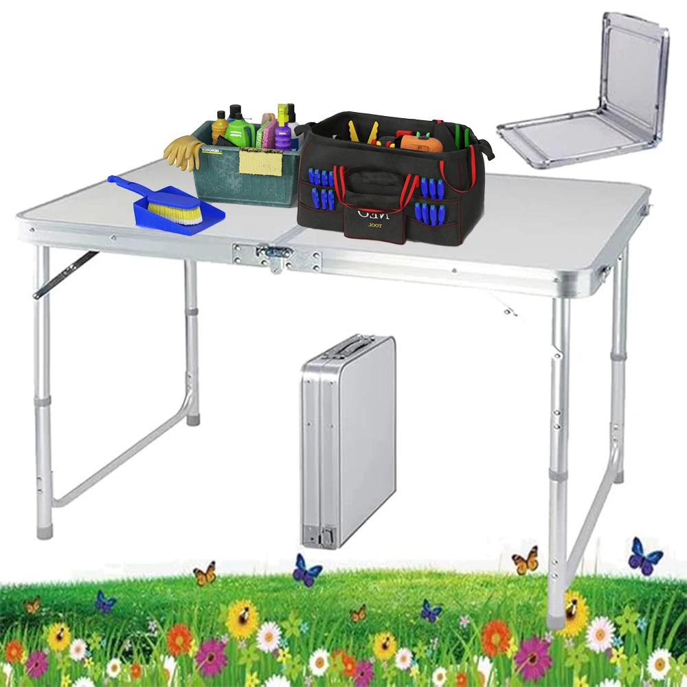 Folding Picnic Table Outdoor,Folding computer table for Homework Compact Handy Camping Table Garden Party BBQ,Multi-Purpose