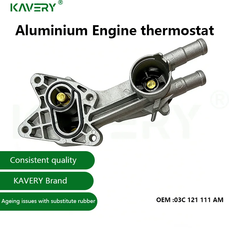 For 1pc Aluminum Engine Coolant Thermostat 03C121111AM AK 03C121026AR Vw EOS Golf MK6 Jetta Passat Scirocco Tiguan A1A3 1.6/1.4T