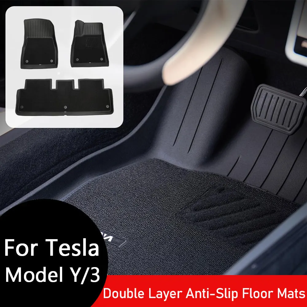 For Tesla Model Y 2025 Juniper Floor Mats Model 3 Highland Customized Double Layer Anti-Slip and All-Weather Protection Model 3