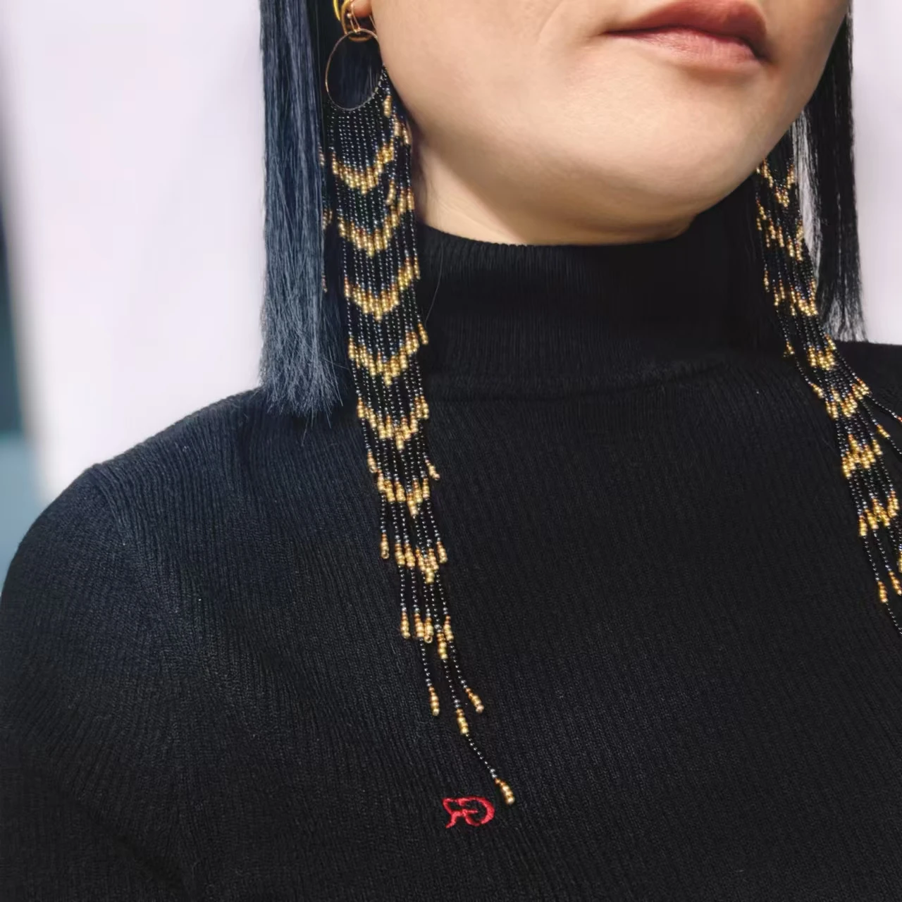 For your unique, ultra-long tassel earrings, punk earrings, Bohemian hand-beaded earrings