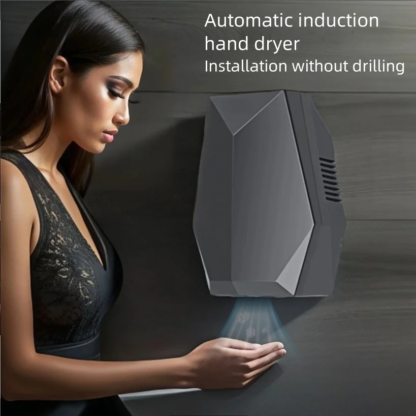 GMDQ Mini Fully Automatic Induction Hand Dryer 1600W Automatic High-speed Warm Air Hand Dryer