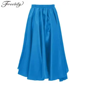 Girls Spanish Skirt Flamenco Costume Kids Bullfight Dance 360 Degree Long Skirts Gypsy Dancer Latin Tango Performance Dancewear