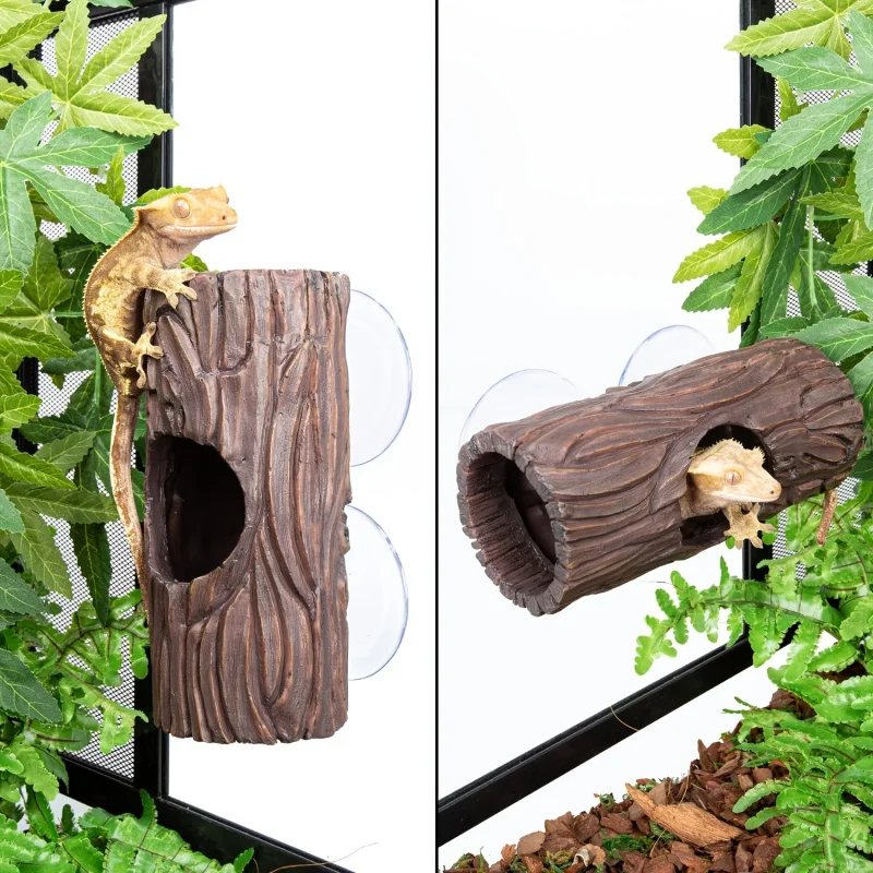 Golden Bear Spider Snake Hideout - Lizard Hamster Habitat Decoration Nest, Reptile Breeding Ground Shelter & Accessory
