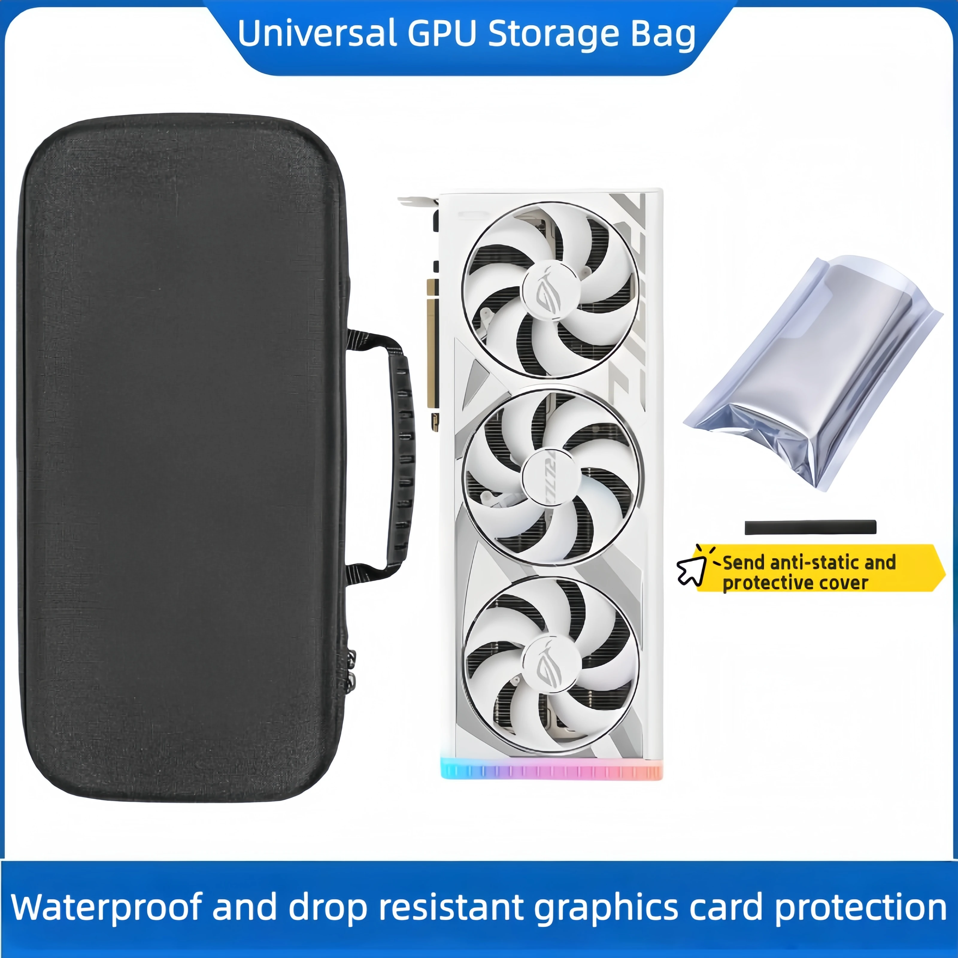 Graphics card storage bag, portable protective case, waterproof, anti drop, shockproof, universal Asus/Colorful/MSI/Zotye