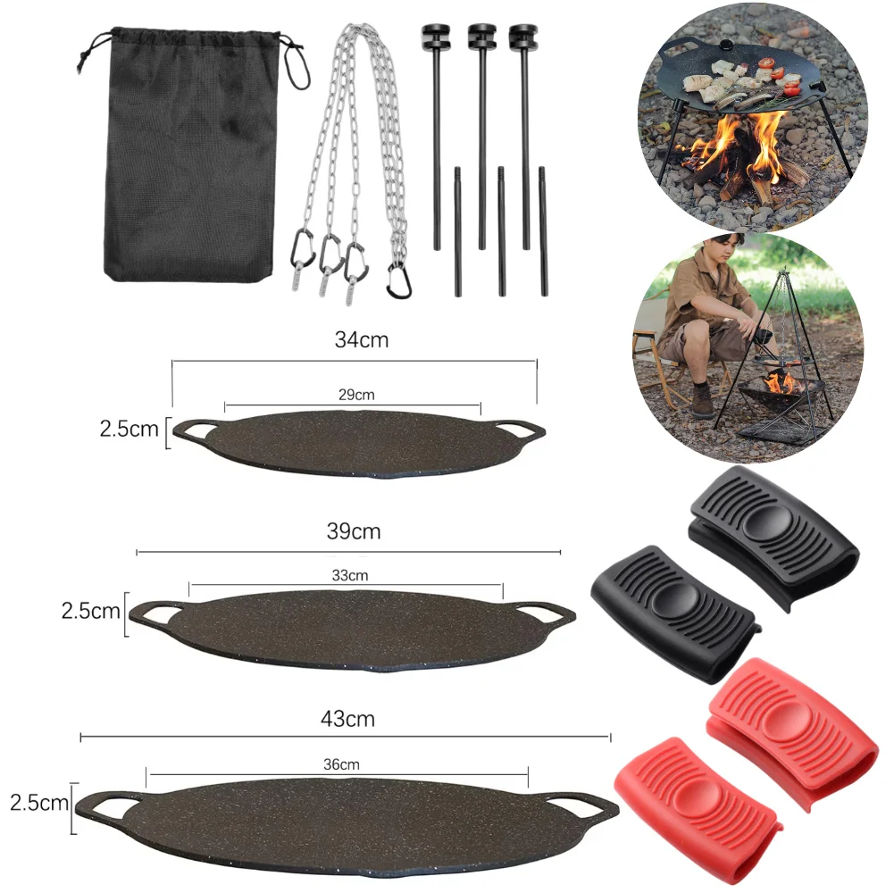 Grilling Pan Non-stick Baking Dishes Pans Multi-purpose Induction Cooker for Outdoor Camping Kitchen Bakeware Household Tools