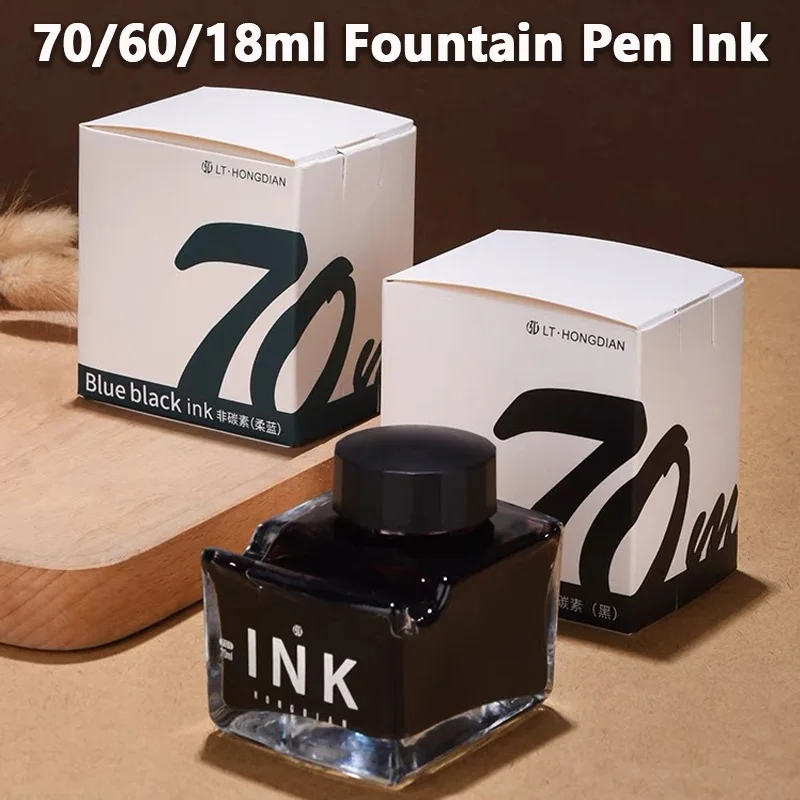 HONGDIAN 70/60/18ml Fountain Pen Ink Various Colors Ink Glass Bottled Ink Cartridge School Office School Supplies Stationery