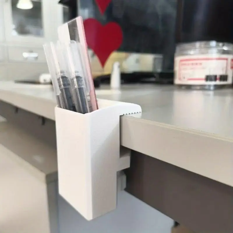 HOT SALE1Pc High Capacity Clip-On Desk Edge Pen Holder Organizer Adjustable Clamping No Screw Easy Installation Pencil Office