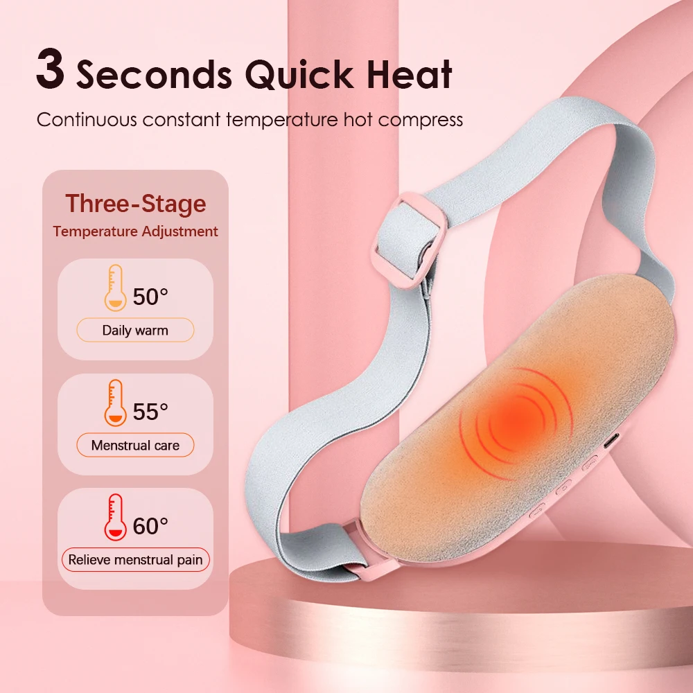 Heating Pad for Menstrual Cramps Vibration Electric Massager Abdominal Period Warm Palace Belt Uterine Warming for Women