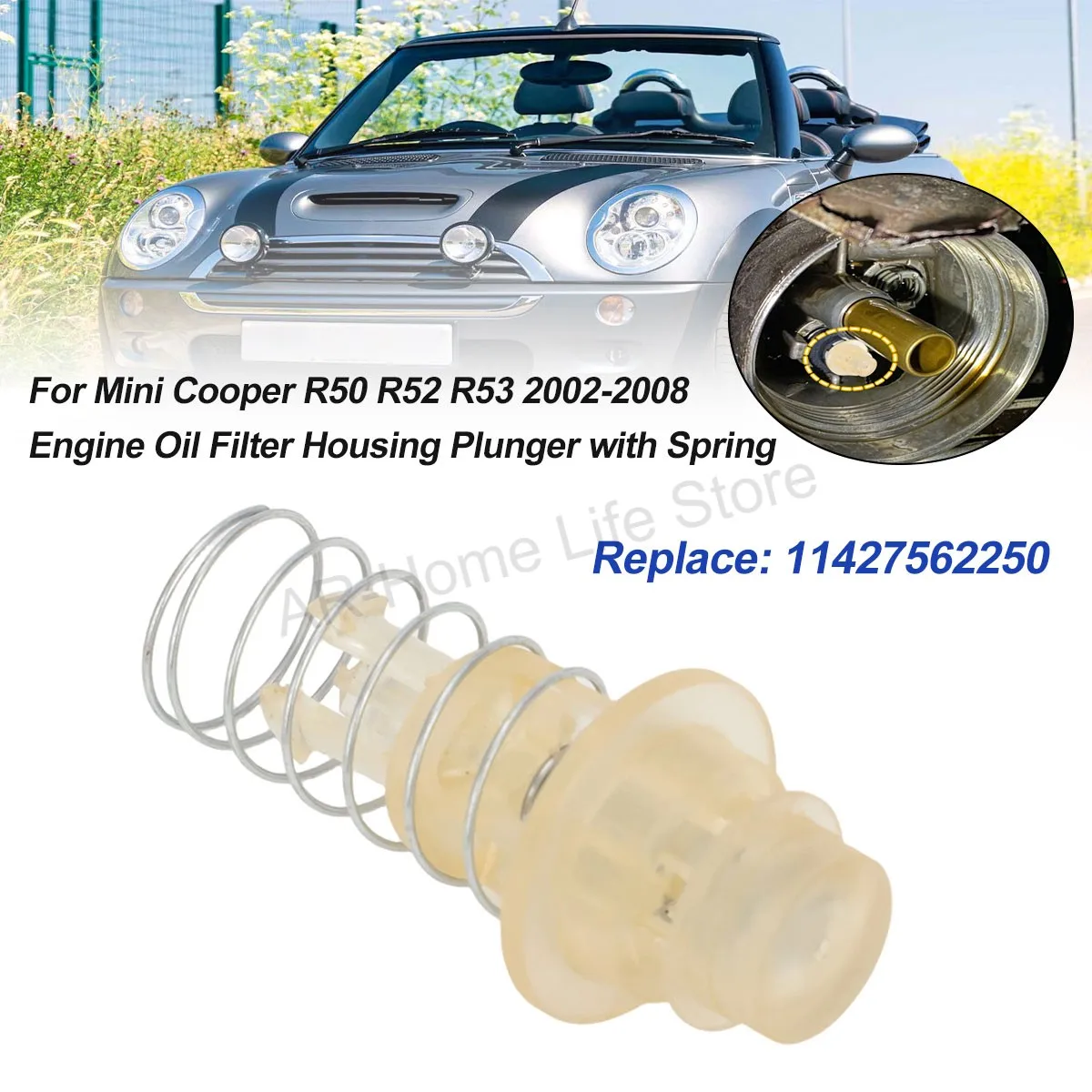 High Quality For Mini Cooper R50 R52 R53 2002-2008 Engine Oil Filter Housing Plunger with Spring 11427562250 Repair Accessories