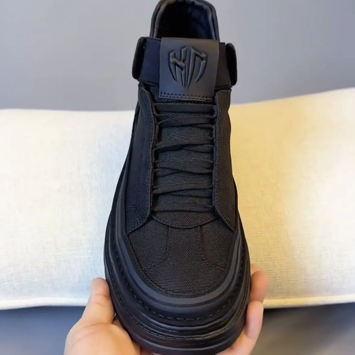 High-Top Canvas Boots Men's Shoes Thick Bottom Board Shoes Running Track Side Youth Trendy Canvas Shoes PaulGabrlie