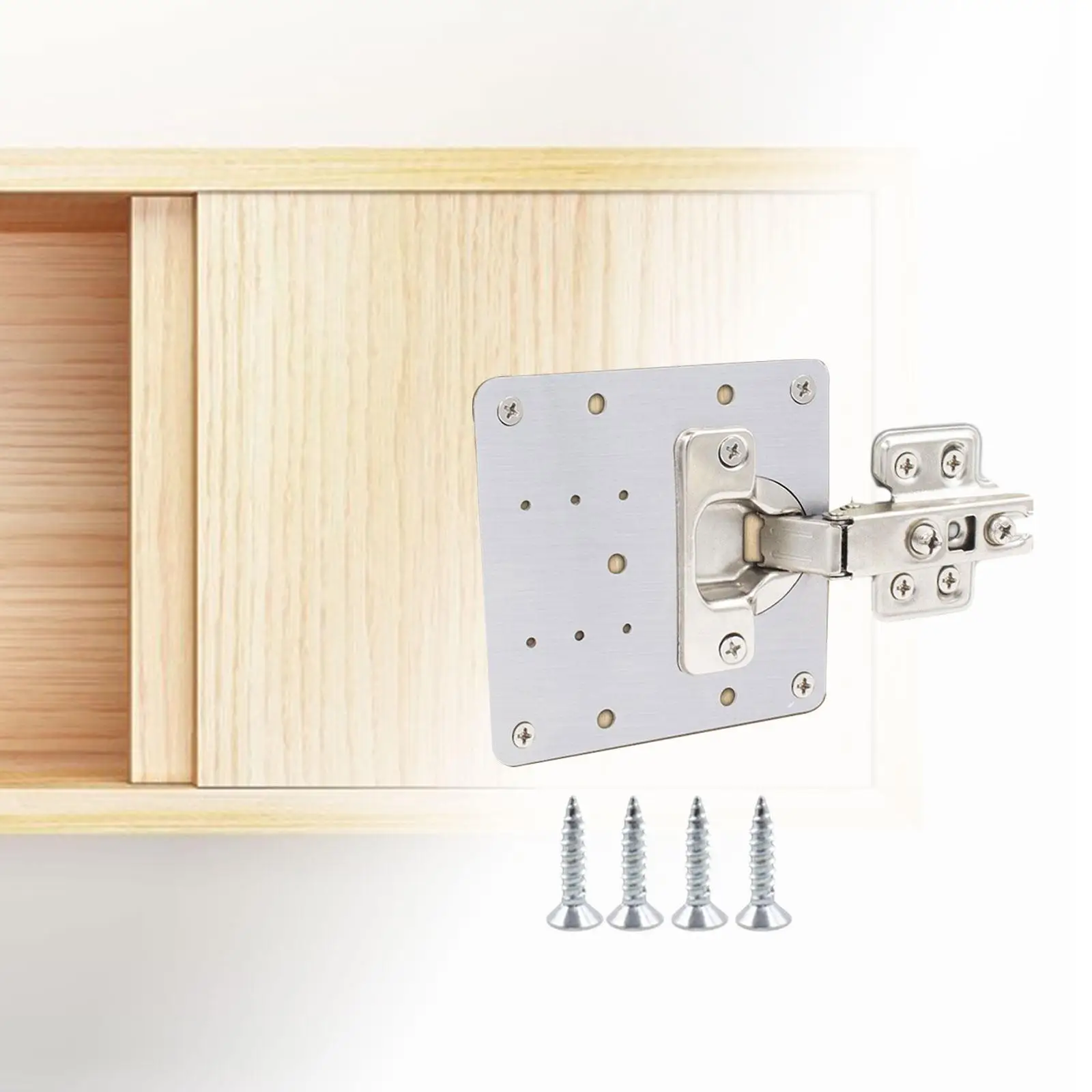 Hinges Repair Fixing Plates Stainless Steel Hinge Repair Brackets Hole Cover Hardware for Cabinet and Furniture