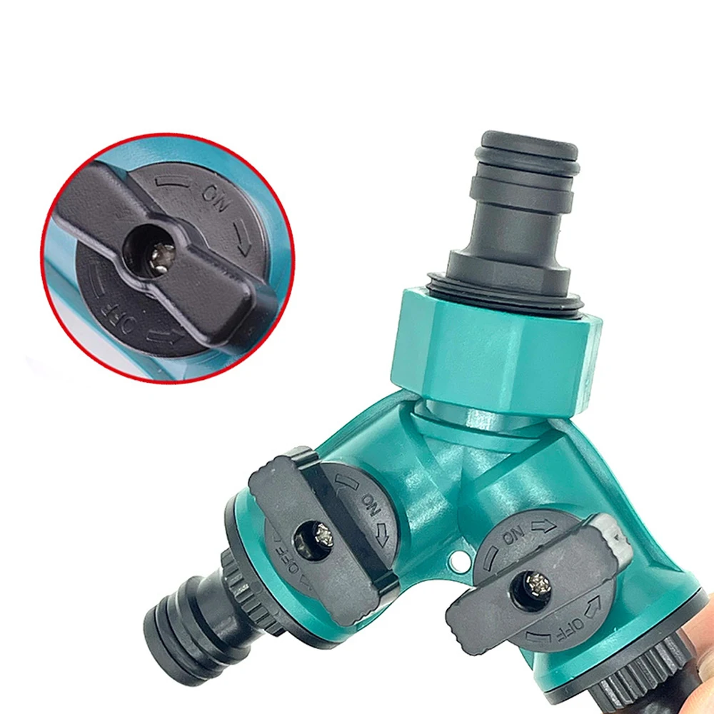 Hose Splitter 2 Way Water Splitter - Plastic Valve with Switch for Garden Faucet Irrigation System & Outdoor Watering Splitter