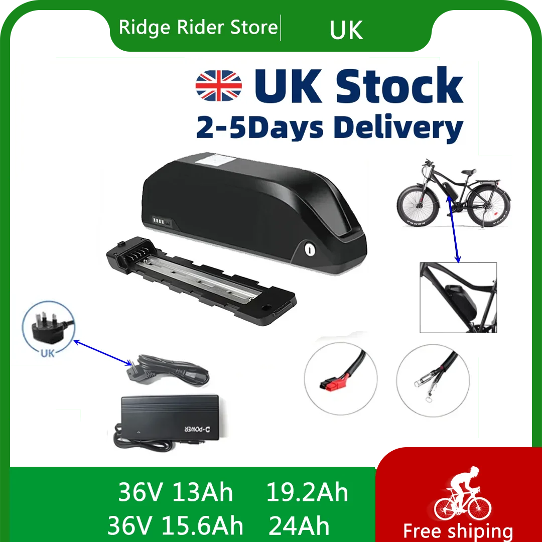 INGIGOGO 36V E-bike Battery UKCA Certified High-Power 250W-1000W Premium Li-ion Cells 13Ah-24Ah Options Fast Dispatch UK Stock