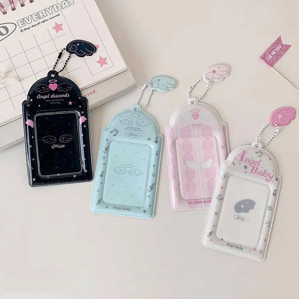INS Card Holder Korean Angel Wings Card Protective Sleeve Bag Display Pendant Photocard Holder Card Cases Note PVC 3 Inches DIY
