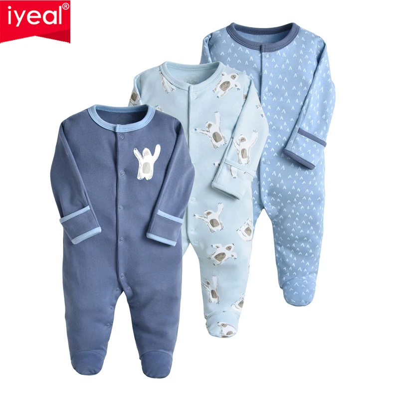 IYEAL Newborn Rompers Baby Boy Girl Toddler Clothes Set 100% Cotton Jumpsuit Infant Fall Pajamas Bebe Costume Home Wear