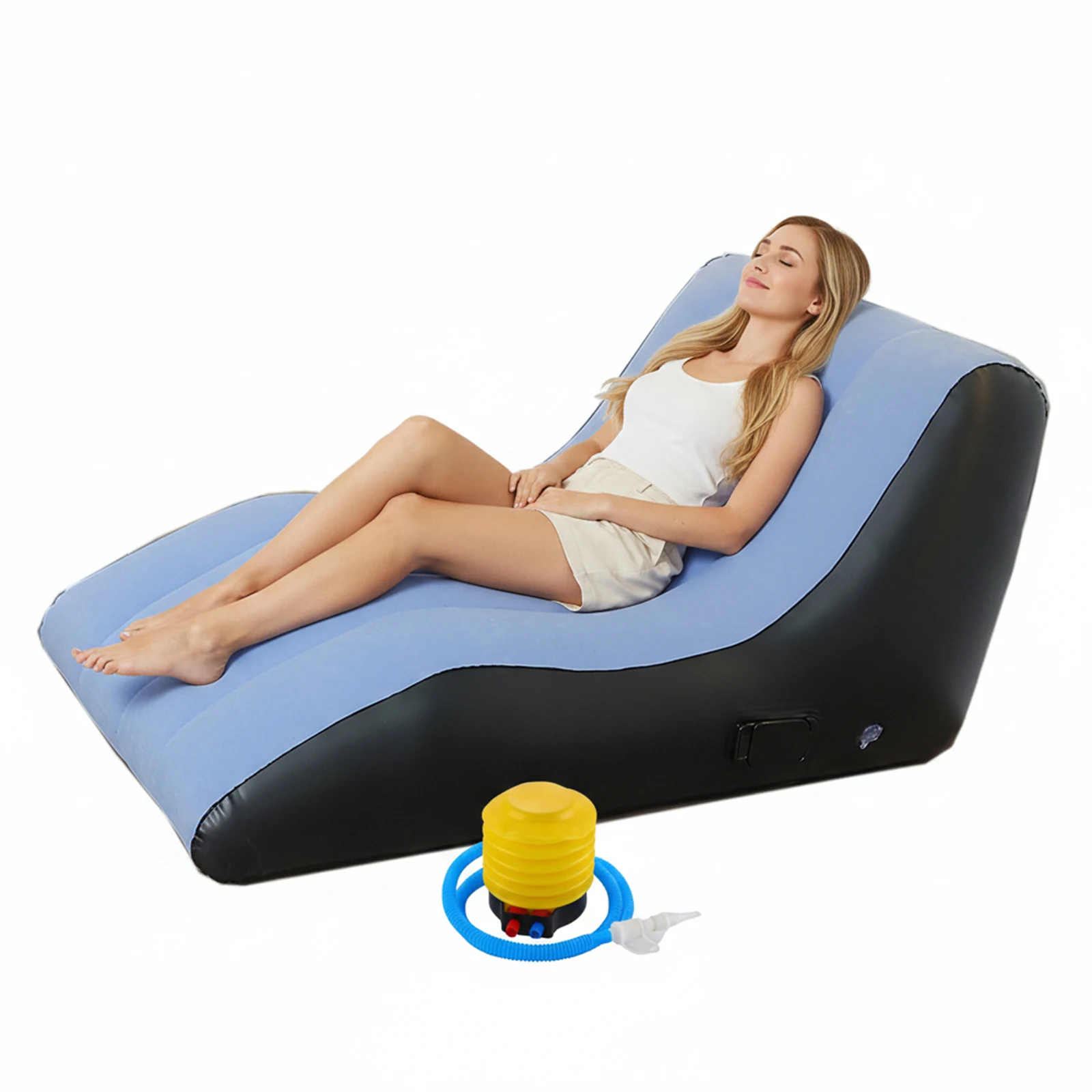 Inflatable Lounge Chair Foldable Blow Up Couch Portable and Easy To Store with Pump for Outdoor Movie Nights Camping Room