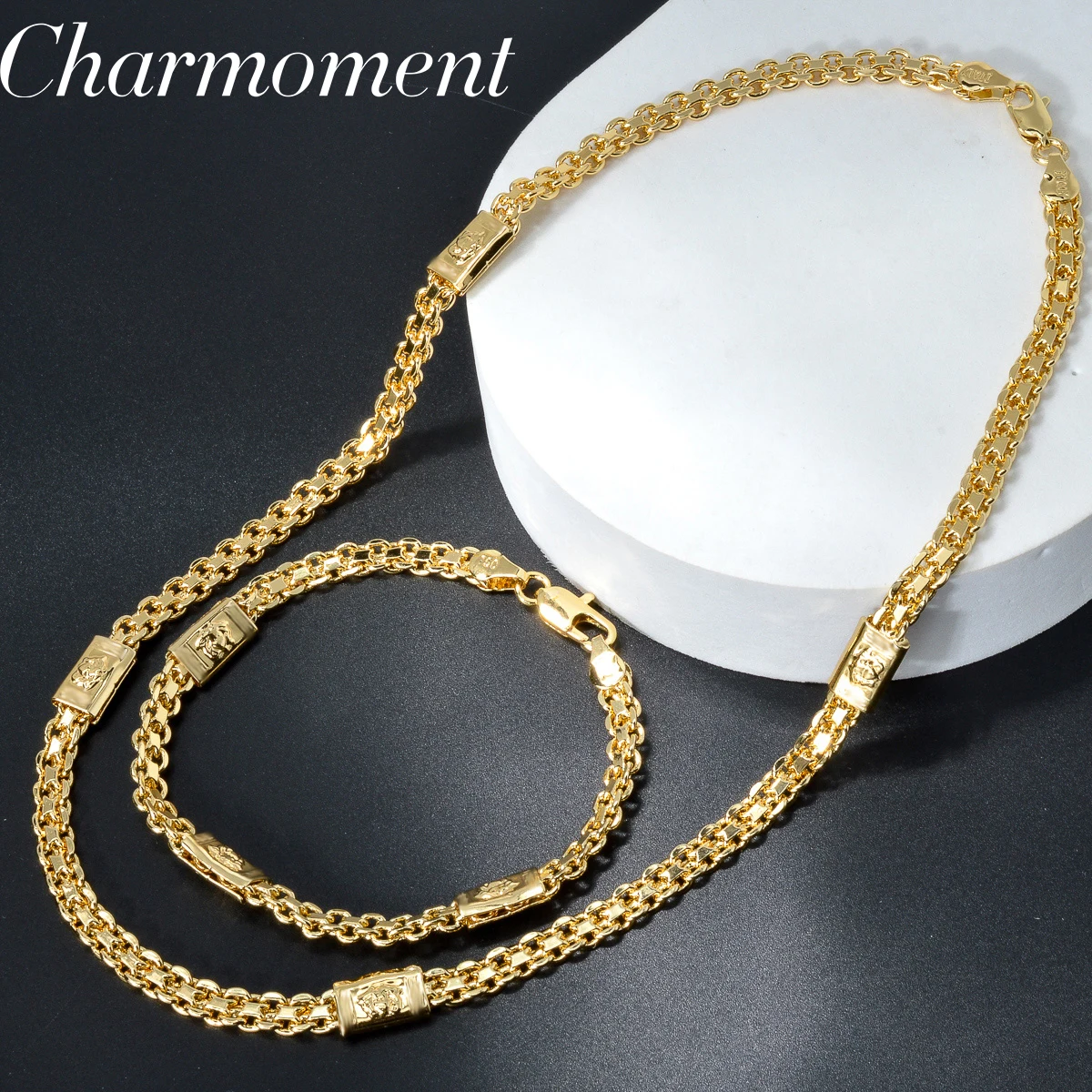 Italian Jewelry Set 18K Gold Plated Latest Design Women Men Copper Long Necklace Dubai Gift Trendy Party Engagement Jewellery
