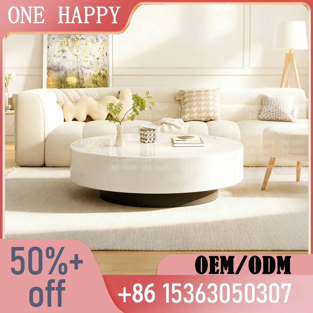 Italian Minimalist Round Marble Nesting Tables Set Luxury Coffee Tables coffee tables table basse coffee table furniture stolik