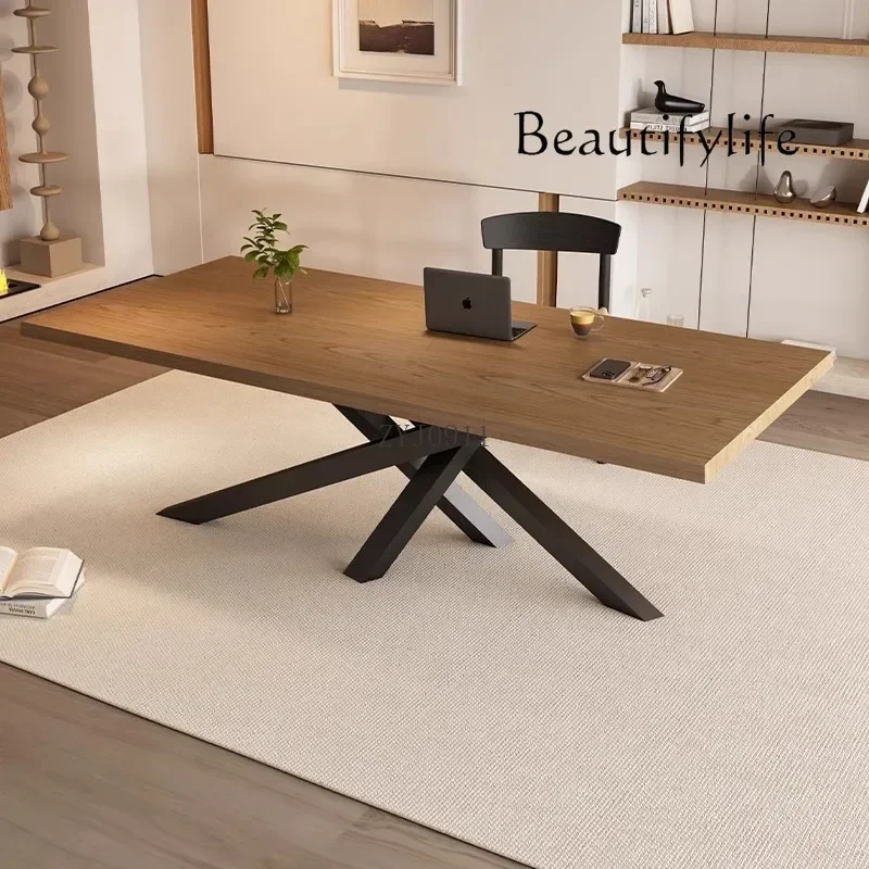 J X Nordic Solid Wood Conference Long Table Simple Office Modern Personalized Workbench