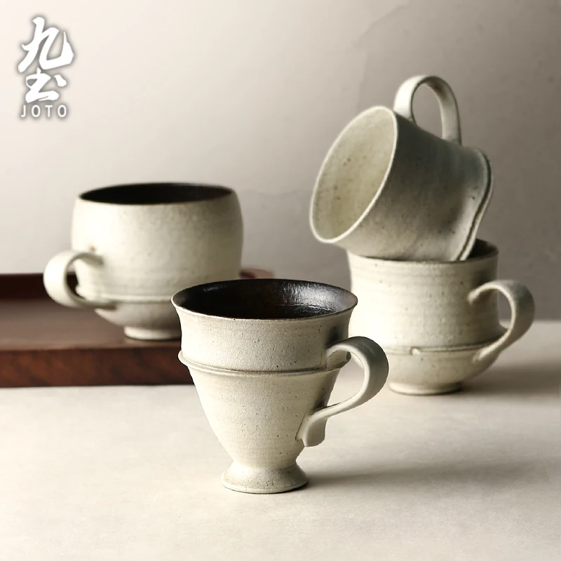 JOTO - Jingdezhen Ceramic Mug with Handle, 330ml, Simple, Office, Home Coffee Mugs CFR0158