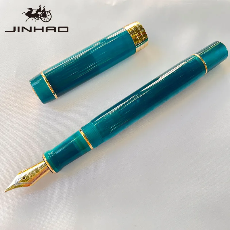 Jinhao 100 Fountain Pen Celluloid Classic Style, Fine Nib Smooth Writing Instrument with Refillable Converter