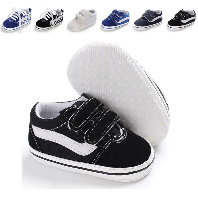 KIDSUN Newborn Baby Canvas Shoes Anti-slip Soft Baby Boy Girl Sneakers Casual Multi-Color Toddler First Walkers Crib Shoes