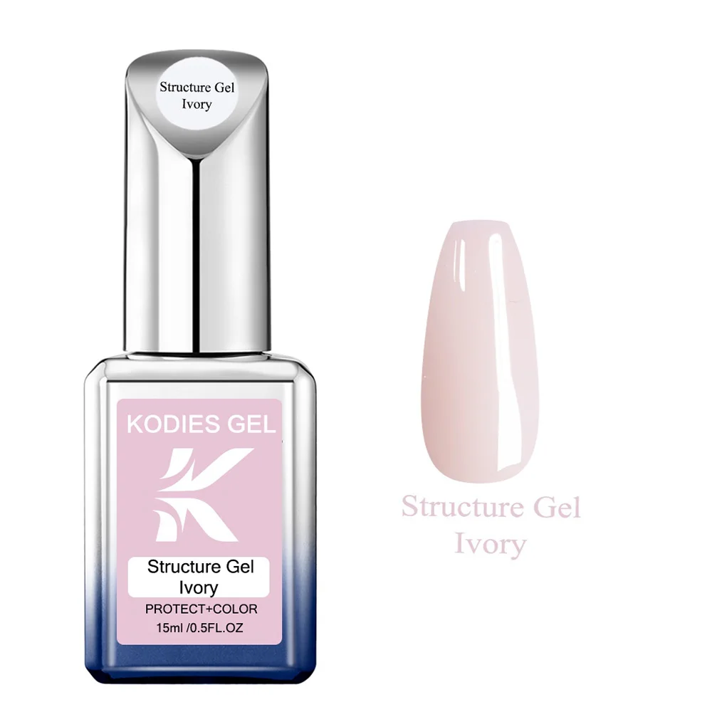 KODIES GEL Rubber Base Gel Nail Polish 15ML French Manicure Ivory Natural Pastel Color UV Structure Gel Hybrid Varnish Manicure