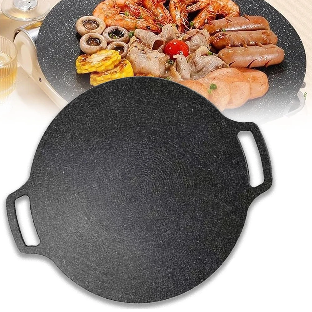 KOSUN Korean Grill Pan Nonstick Barbecue Aluminum Roasted Maifan Stone Fry Pan for Indoor Outdoor Camping Induction Gas Stovetop