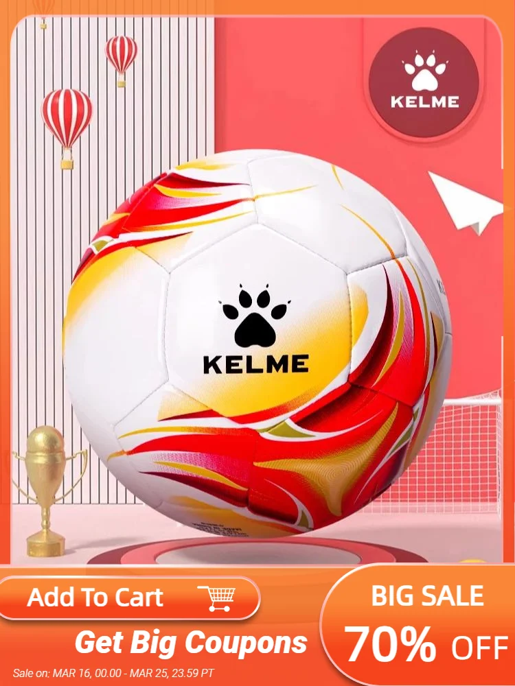 Kelme Standard 5 Soccer Ball School Soccer Ball Wear-resistant Soccer Ball Elastic Indoor High Elasticity Soccer Ball