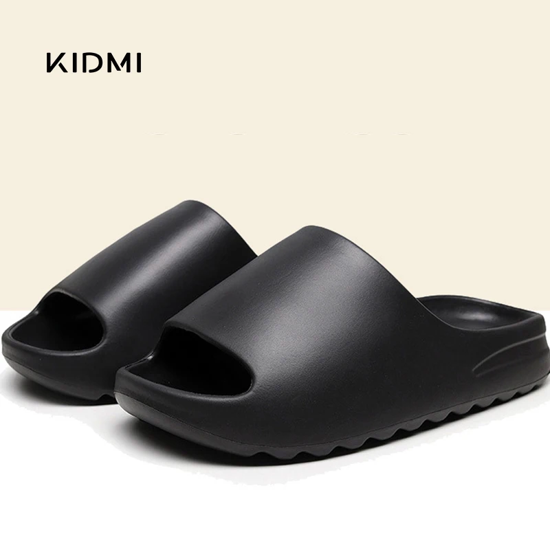 Kidmi Trendy Brand Women Slippers Classic Beach Slippers Summer Men Casual EVA Flat Slippers Unisex Women Bathroom Shoes