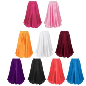 Kids Girls Spanish Flamenco Skirt Bullfight Dance Dress Gypsy Long Skirts Dancer Performance Costume Latin Tango Belly Dancewear
