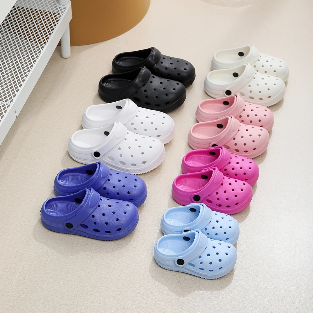 Kids Sandals Hole Children's Shoes Slippers Soft Anti-Skid Simple DIY Design Hole Baby Shoes Sandy Beach For Boys Girls