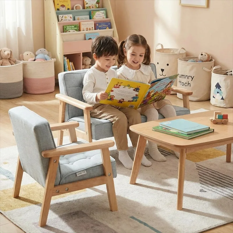 Kids Sofa Toddler Couch Armchair Machine Washable Removable Cover Foam Seat Foldable Lightweight Cartoon Playroom Pink Blue