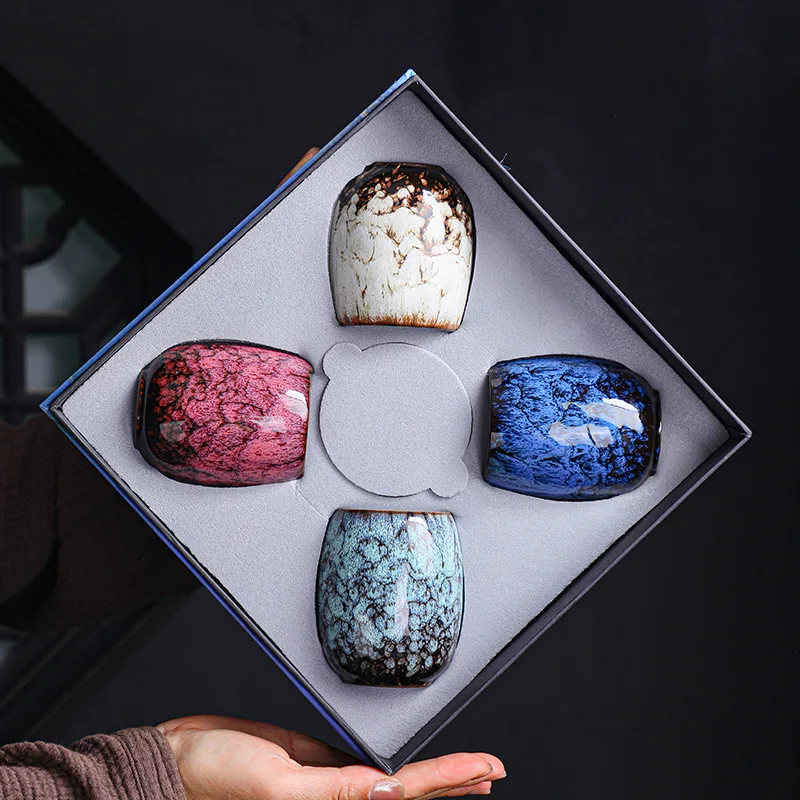 Kiln change to build a teacup set home large master cup ceramic Kung Fu tea set tea cup single coffee cup.