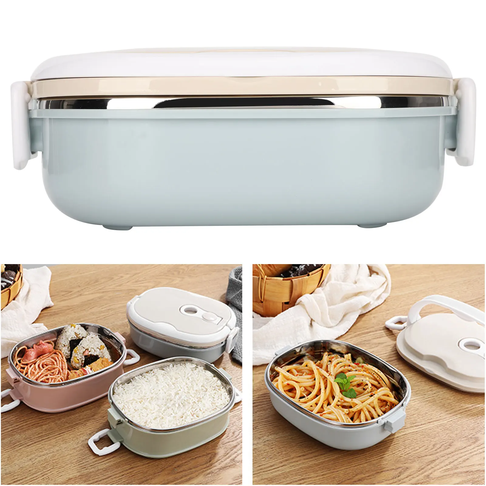 Kitchen Utensils Lunch Box Portable Stainless Steel Food Container for Student Children Work Lunch Box Stainless Steel Lunch Box